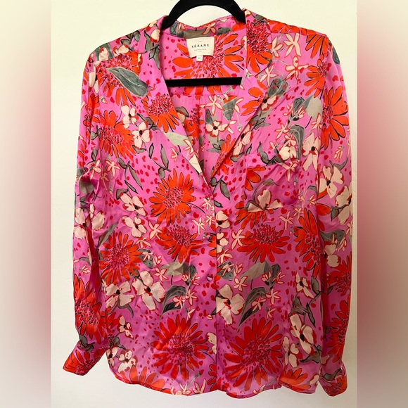 *RARE* Sezane Floral Silk Button Down Blouse✨2019 Summer Collection✨ - Picture 11 of 11